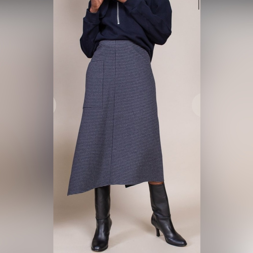 Tibi camille origami wrap midi Skirt grey check multi 4